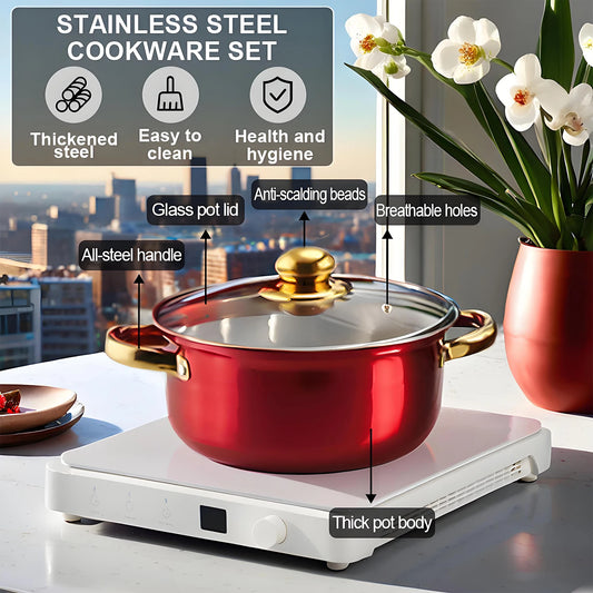 12-Piece Red Cookware Set: Elevate Your Kitchen