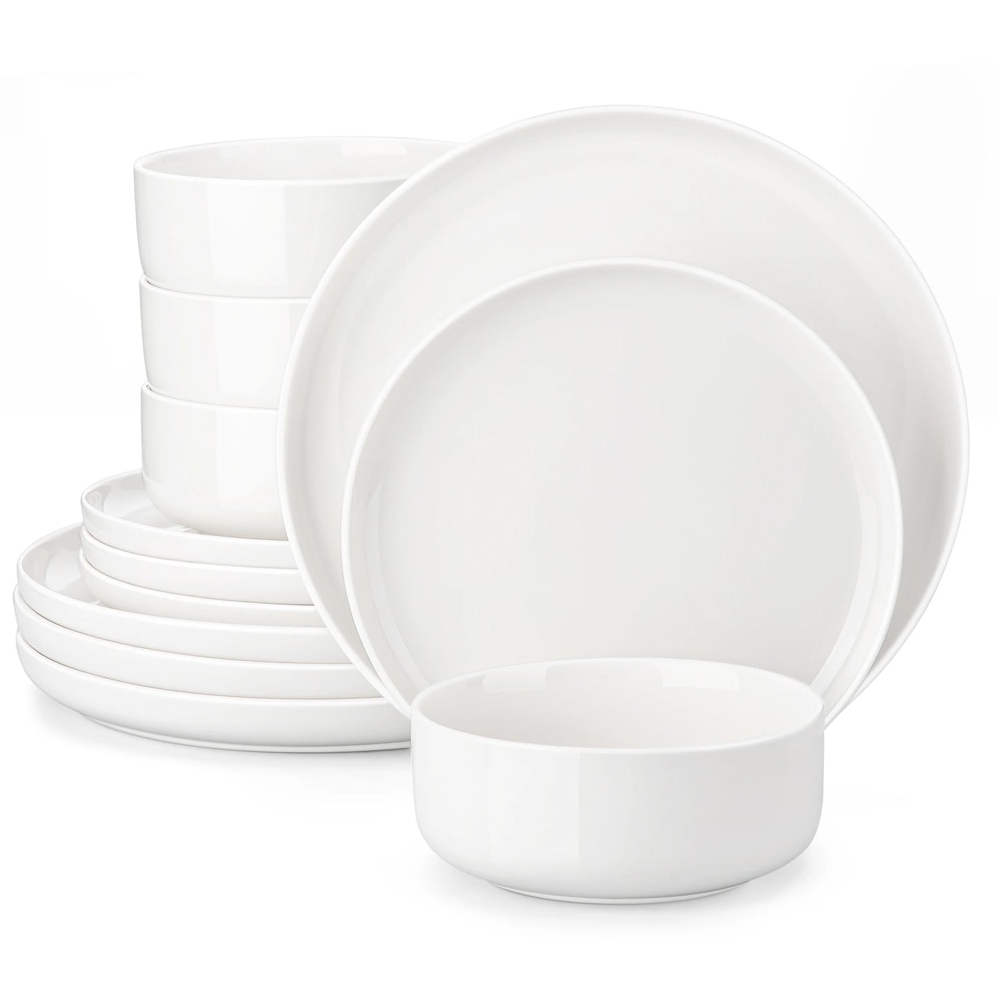 12/24-Piece Porcelain Dinnerware Set - Cartoon Design, Microwave & Dishwasher Safe