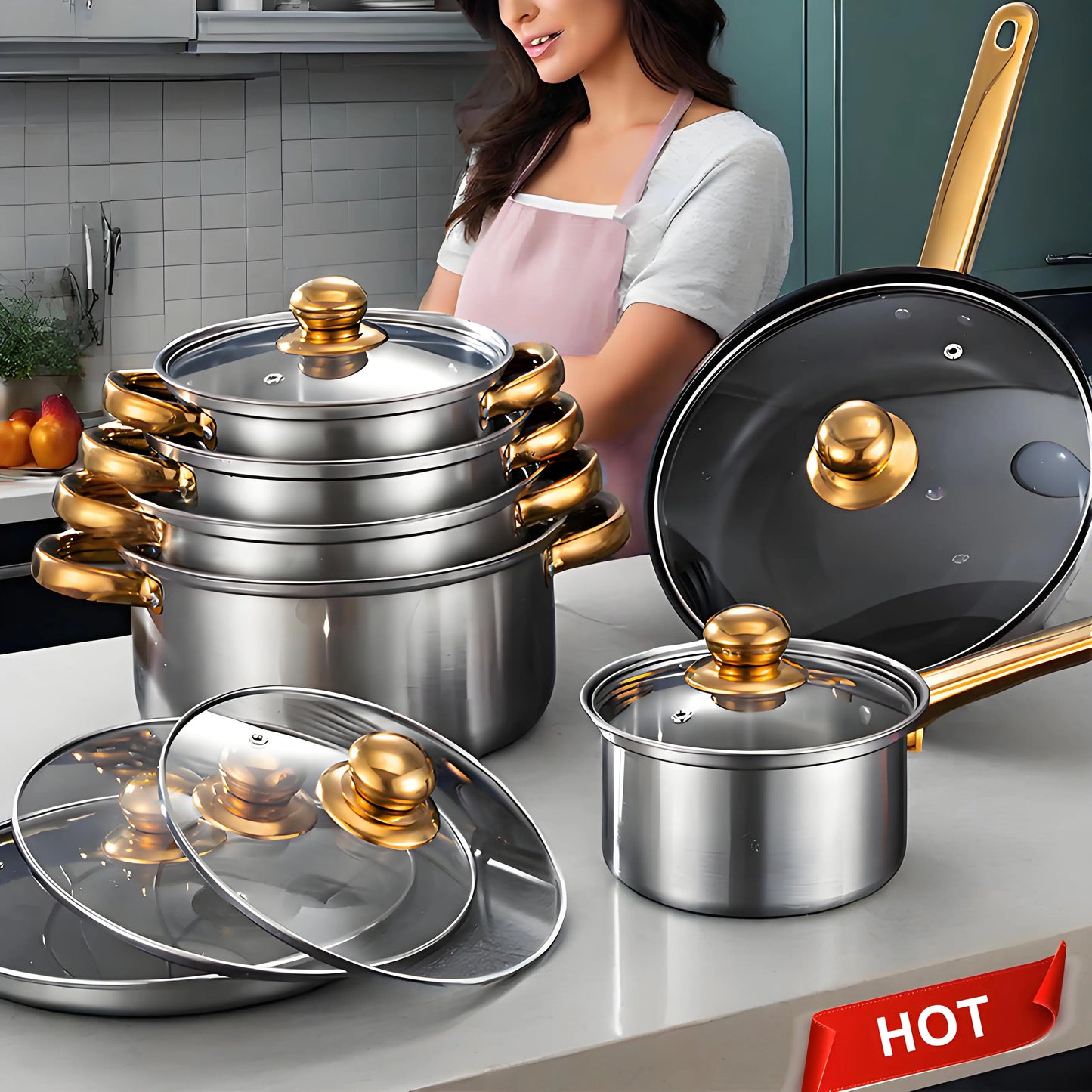 12-Piece Red Cookware Set: Elevate Your Kitchen