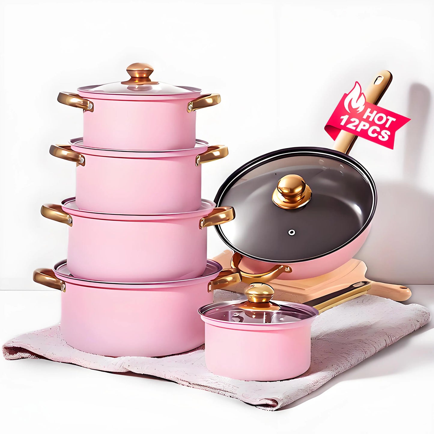 12-Piece Red Cookware Set: Elevate Your Kitchen