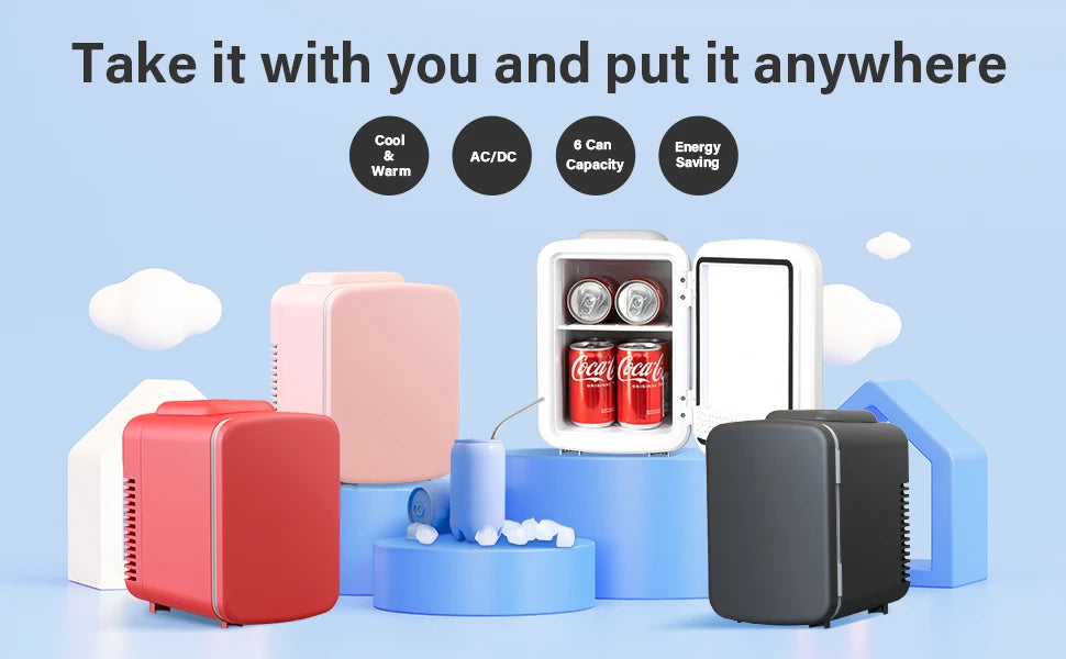 iPower Mini 4L/6 Tank Portable Small Refrigerator Refrigerator and Insulated Compact Refrigerator for Bedroom, Dormitory, Office