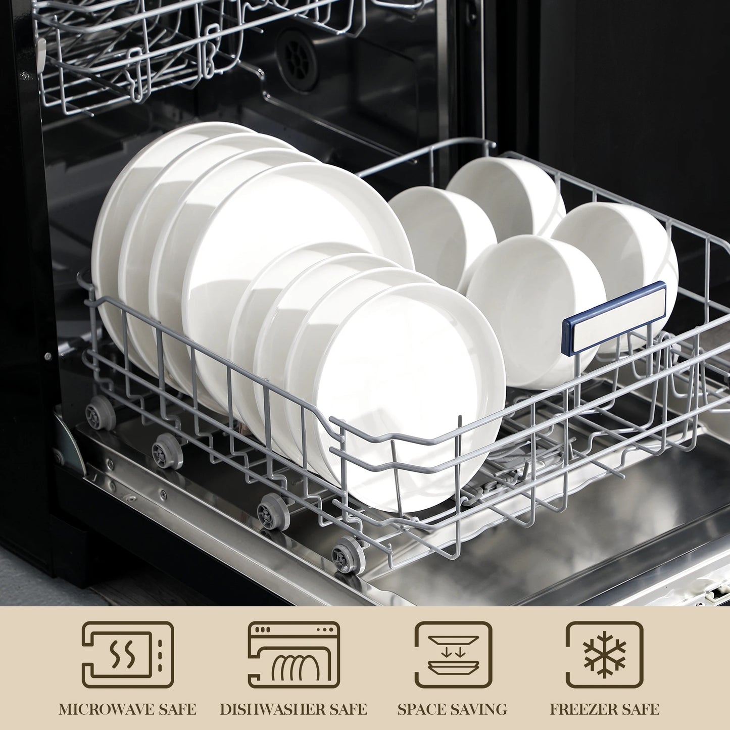 12/24-Piece Porcelain Dinnerware Set - Cartoon Design, Microwave & Dishwasher Safe