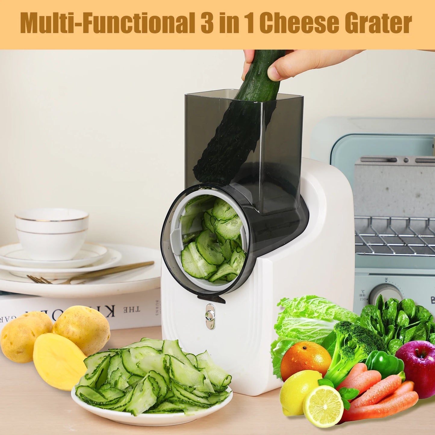 3-in-1 Electric Food Slicer & Grater