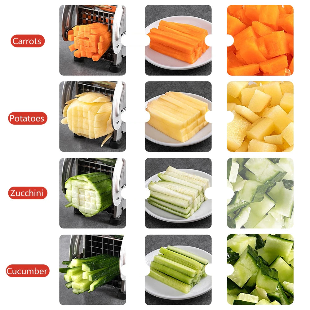 3-in-1 Manual French Fry Cutter: Potato, Veggie, & Fruit Slicer