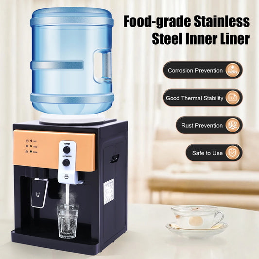 Compact Hot & Cold Water Dispenser - Desktop Water Cooler for Home & Office