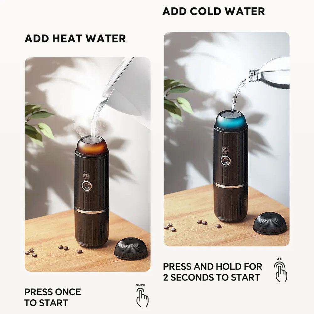 2-in-1 Portable Electric Espresso Maker | Heats Water | For Capsules & Grounds