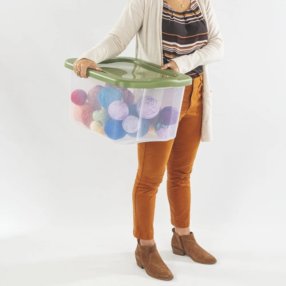 40 Quart Clear Storage Bin with Easy-Grip Handles