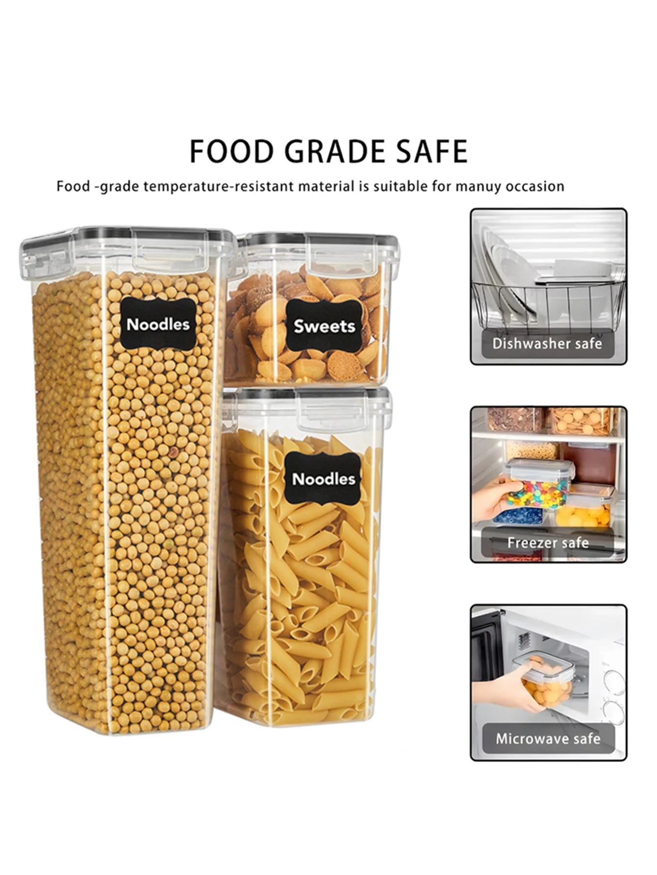15-Piece Stackable Food Storage Container Set with Labels