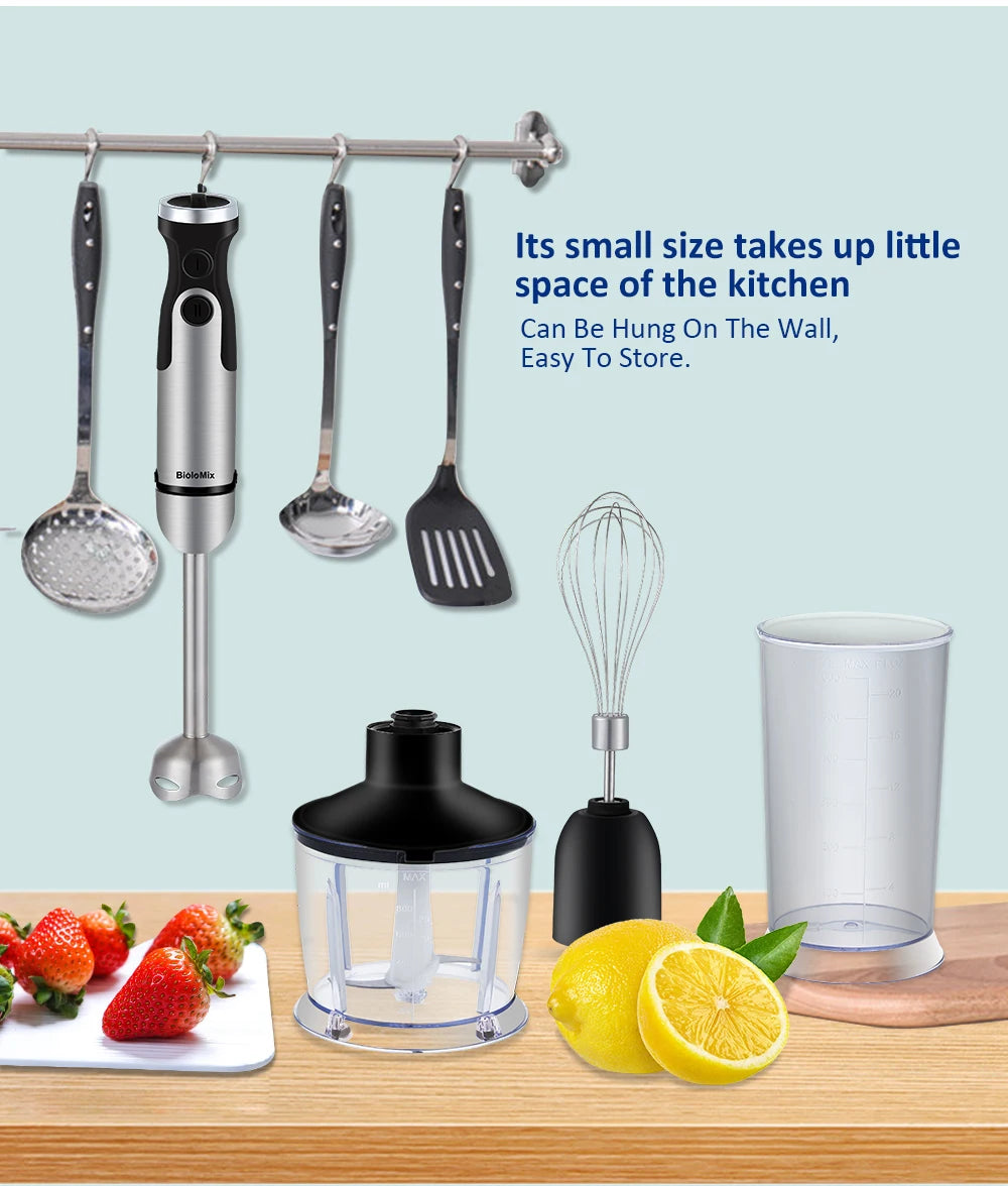 5-in-1 Immersion Blender: Powerful 1200W Hand Blender with Chopper & Whisk