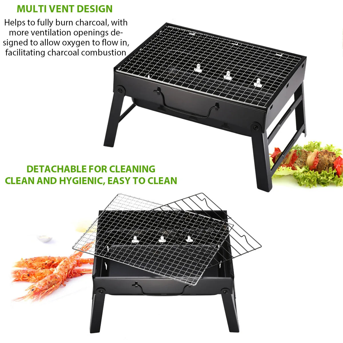 Portable Charcoal Grill: Compact BBQ for Camping & Picnics