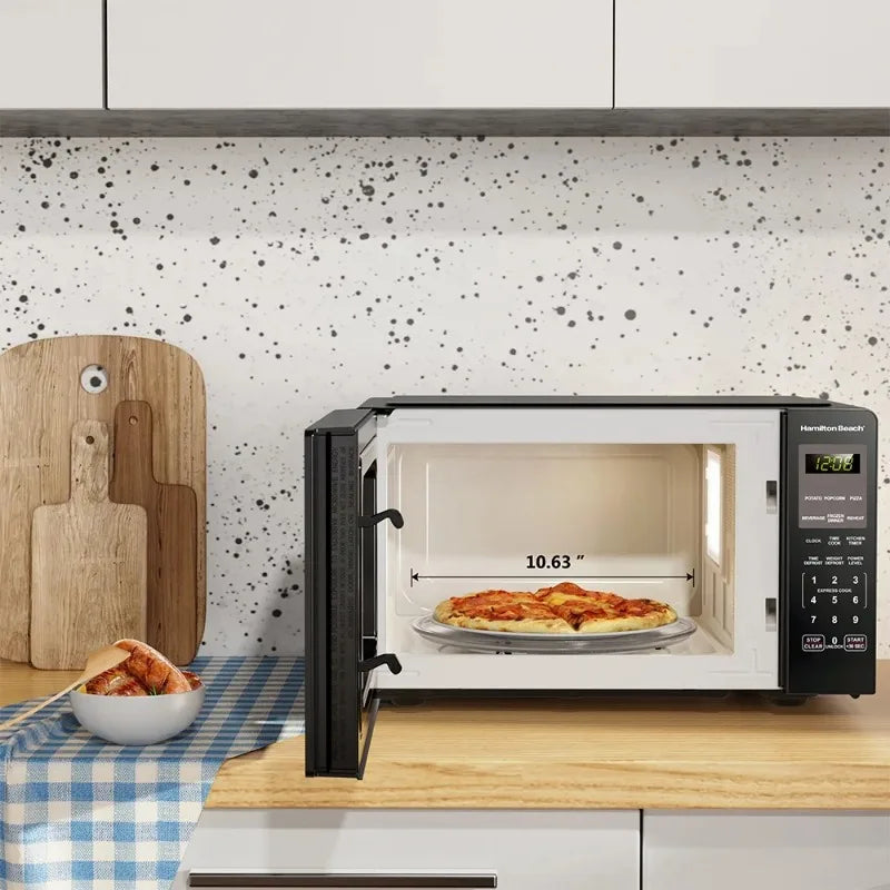 Compact 0.9 Cu. Ft. Microwave - 900W, 10 Power Levels, Child Safety Lock