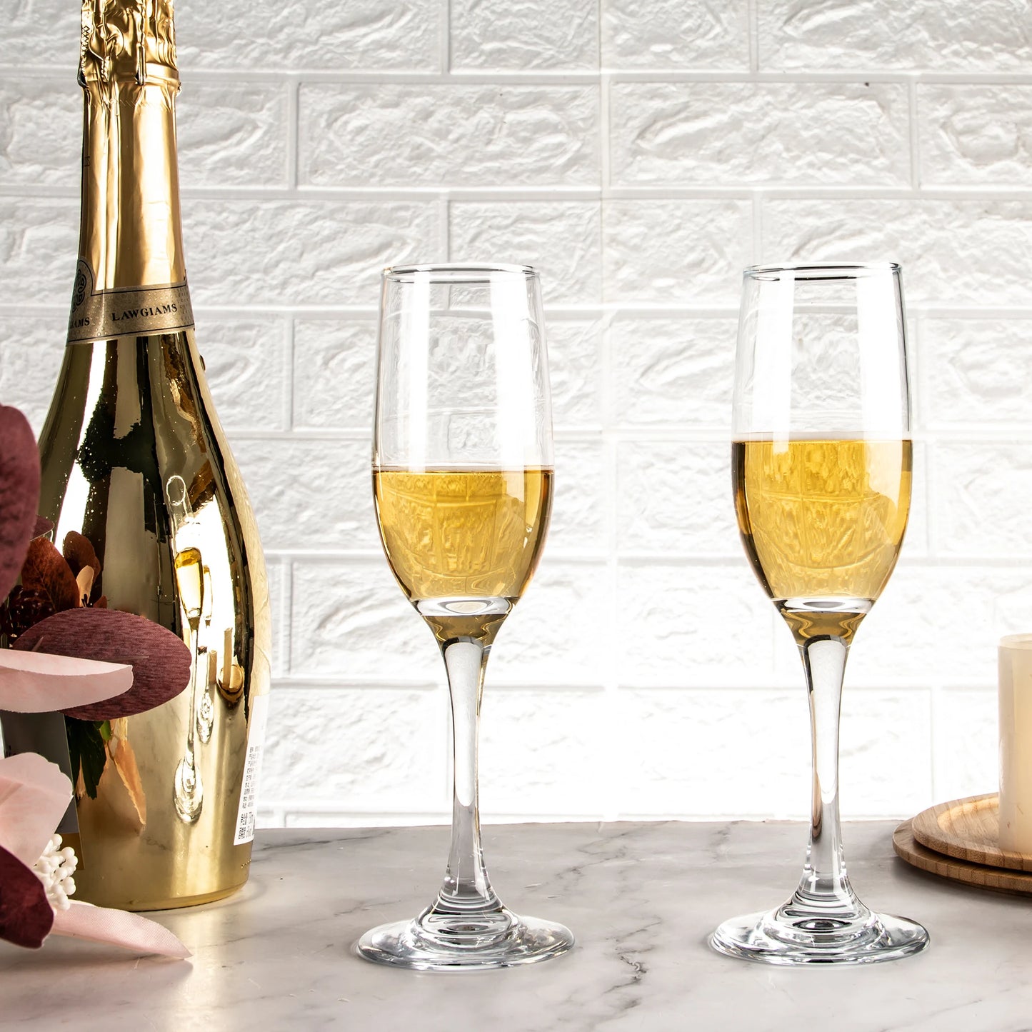 16-Piece 6oz Champagne Flutes - Elegant & Durable for Parties