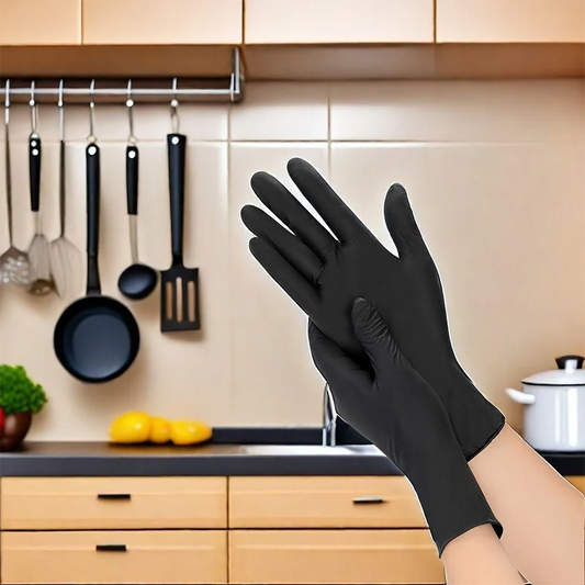 50 Black Nitrile Gloves - Disposable & Versatile