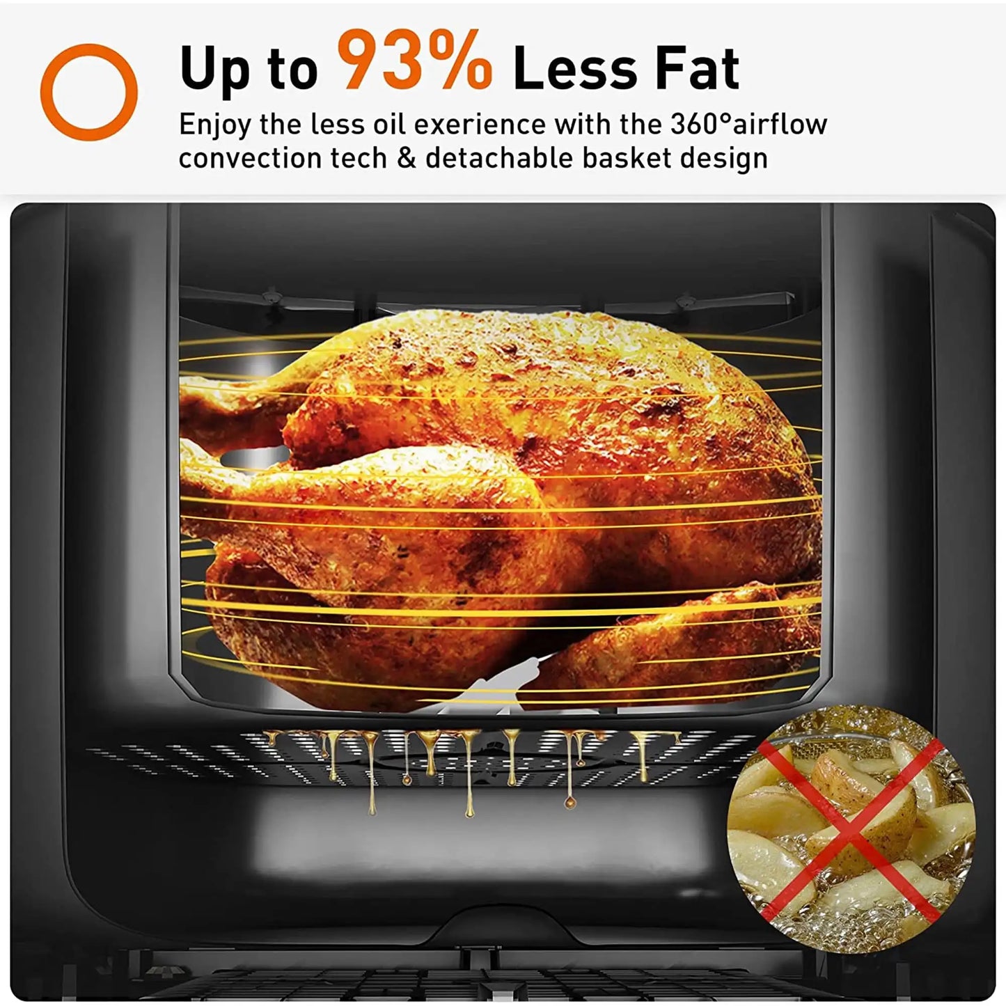 5.8QT Double Basket Air Fryer: 13 One-Touch Presets, LED Touchscreen