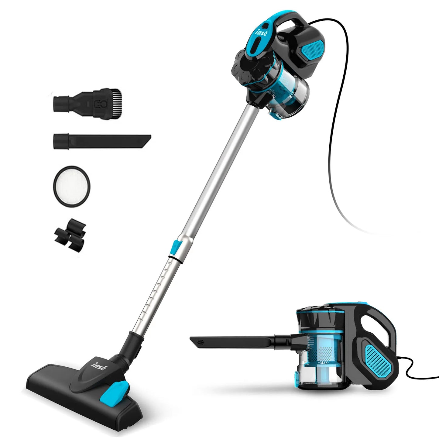 INSE I5 Lightweight Corded Stick Vacuum (18,000Pa Suction)