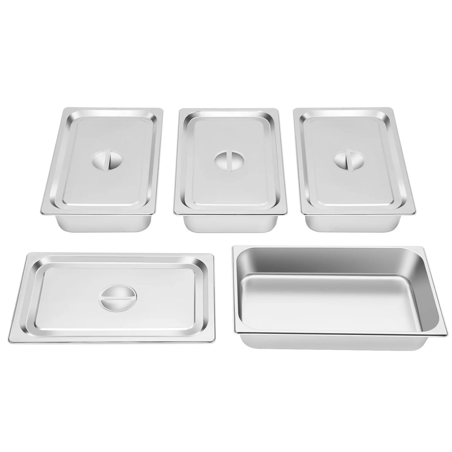 4-Pack Stainless Steel Gastronorm Pans with Lids