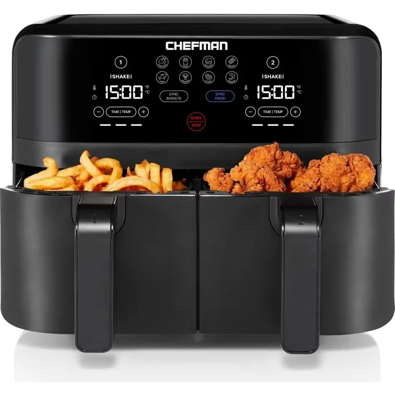 Dual Basket Air Fryer - 6 Quart Capacity, Extra Crispy Finish