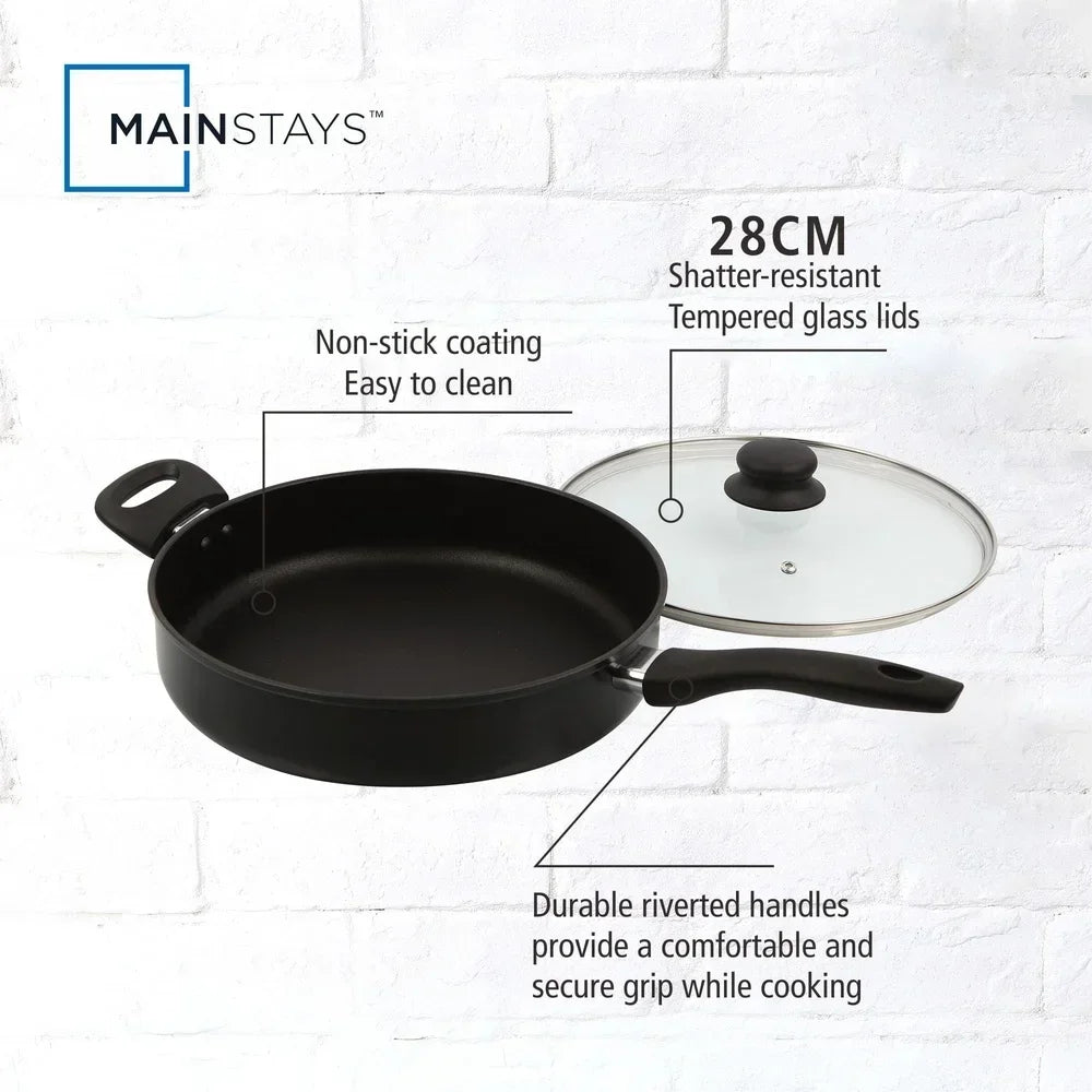 4-Quart Non-Stick Cooker with Glass Lid: Easy Clean & Everyday Use