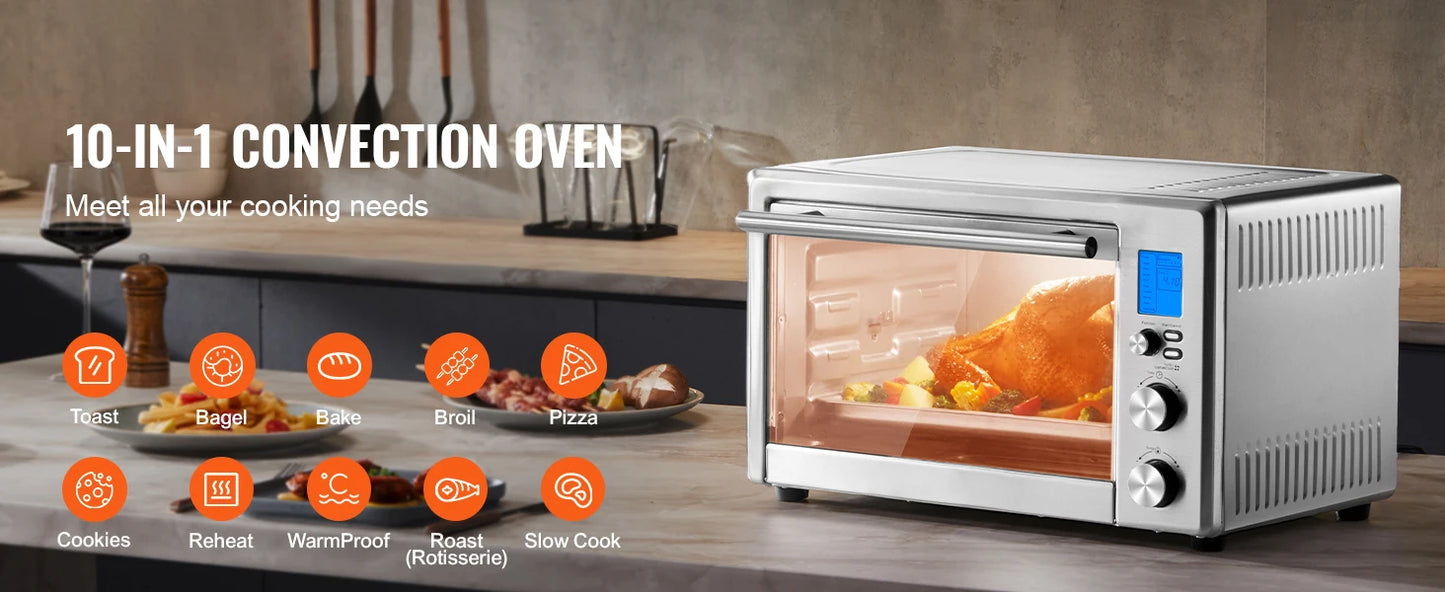 28L Convection Oven: 10-in-1 Multifunction Toaster Oven