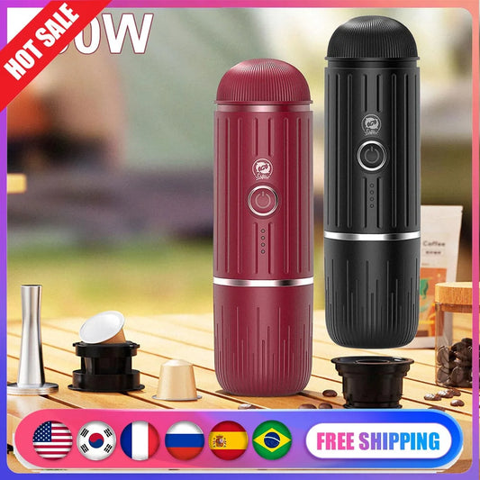 2-in-1 Portable Electric Espresso Maker | Heats Water | For Capsules & Grounds