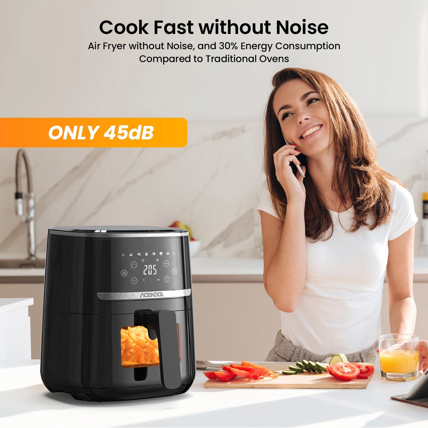 Acekool 5QT Digital Air Fryer Oven Combo: 10-in-1 Healthy Cooking