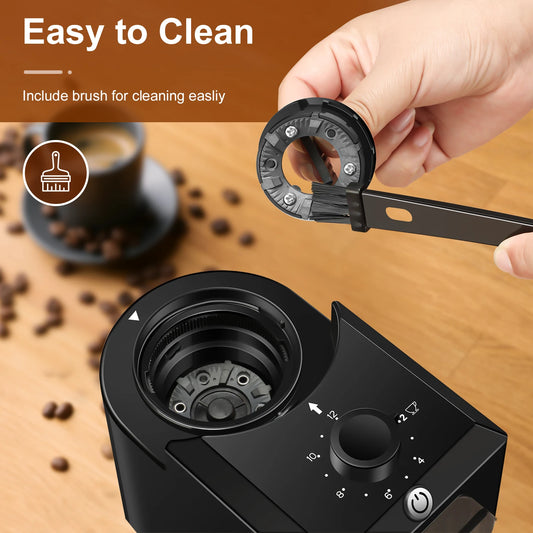 Electric Burr Mill Coffee Grinder With 28 Settings Cup