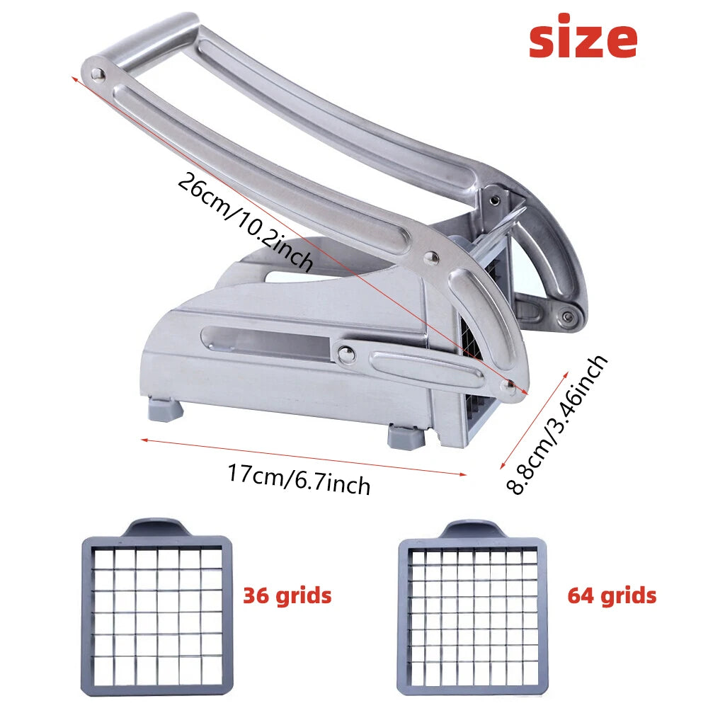 3-in-1 Manual French Fry Cutter: Potato, Veggie, & Fruit Slicer
