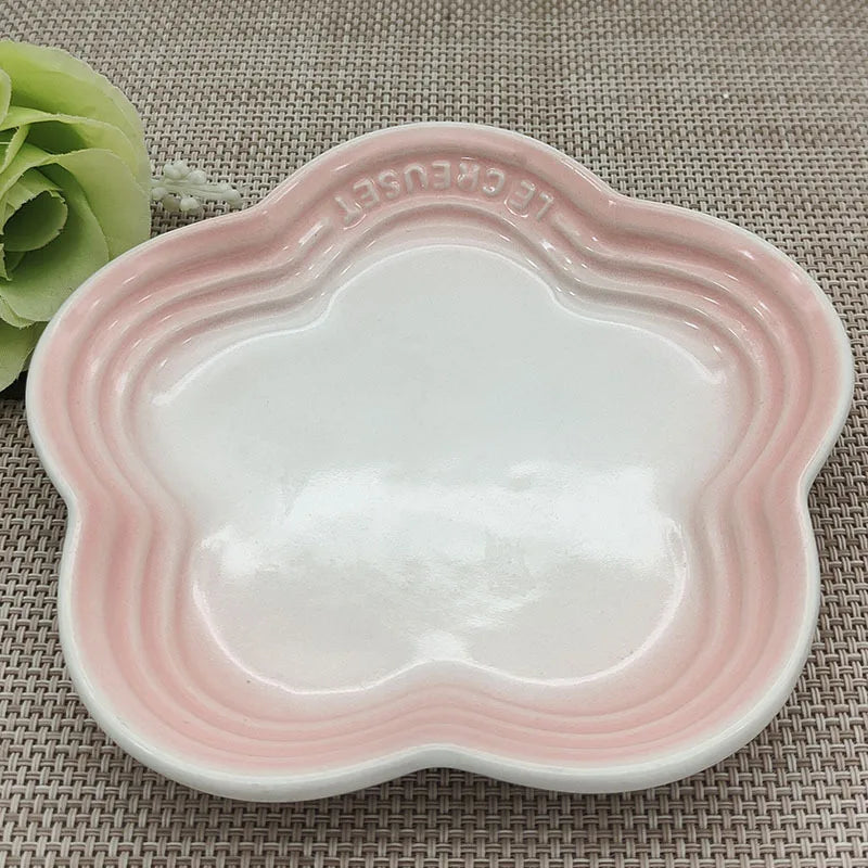 Charming Blossom Ceramic Dish - 5.5 Inch Flower Plate