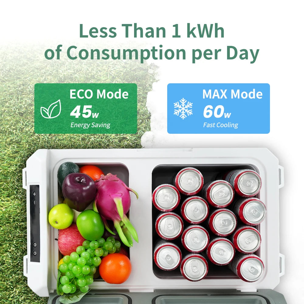 Alpicool QX Series Dual Zone Portable Refrigerator | Fast-Cooling 12V Car Freezer for Camping & RV (25L/30L/40L)