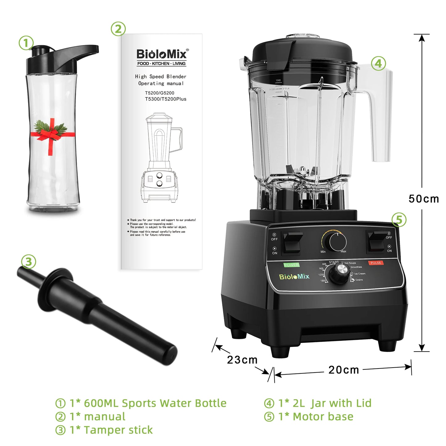 BioloMix 2200W Commercial Blender: Powerful & Versatile Kitchen Appliance