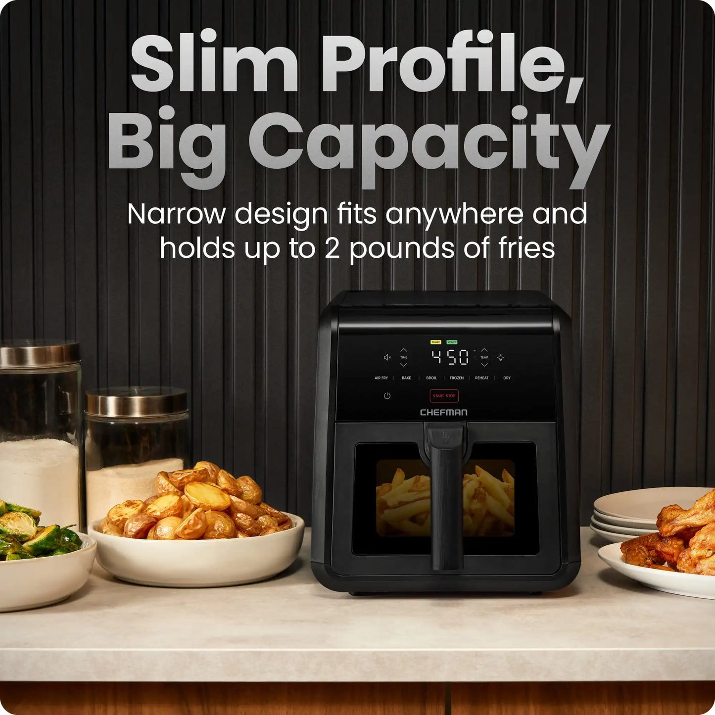 Chefman TurboFry Air Fryer: 7-Quart, 6-in-1, 450°F