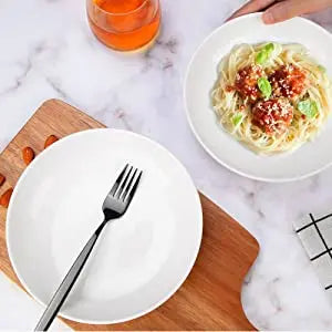 6-Pack 22oz Porcelain Pasta Bowls - Elegant White Ceramic Dinnerware Set