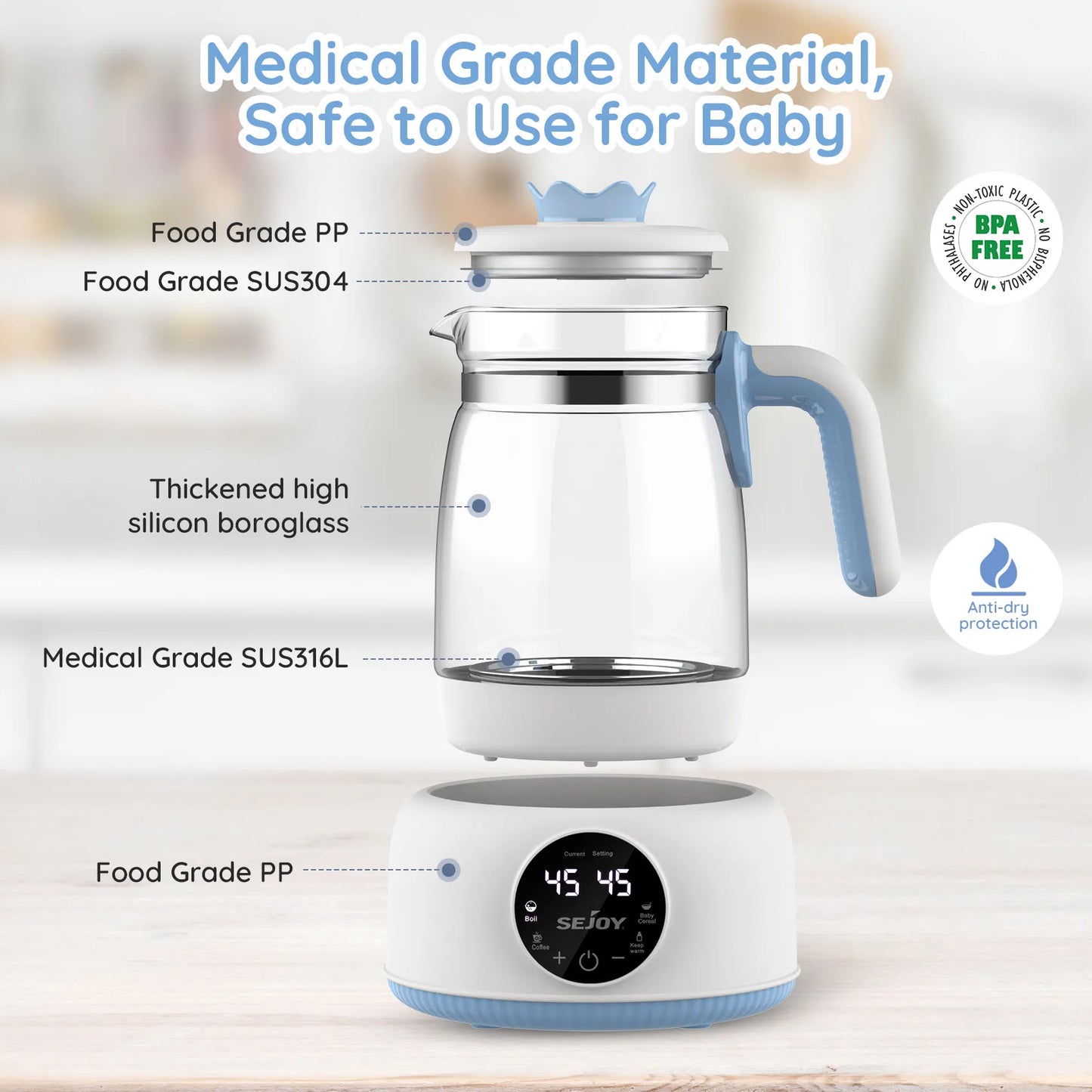 Smart Baby Bottle Warmer: Precise Temp Control & 72-Hour Warmth