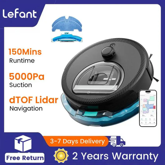 Lefant M330Smart Robot Vacuum Mop: 5000Pa Suction, dTOF LiDAR Navigation