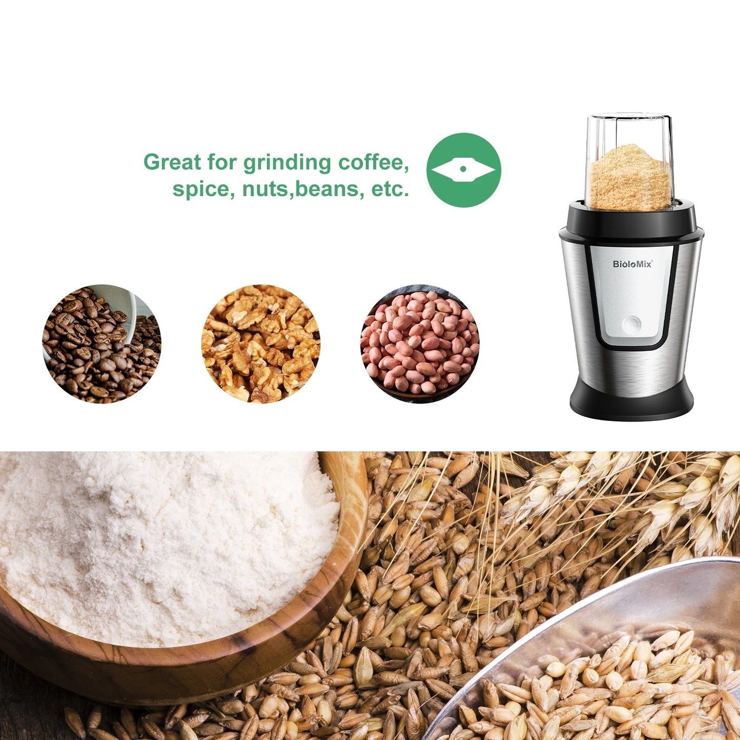 BioloMix 3-in-1 Kitchen System: Blender, Chopper & Grinder