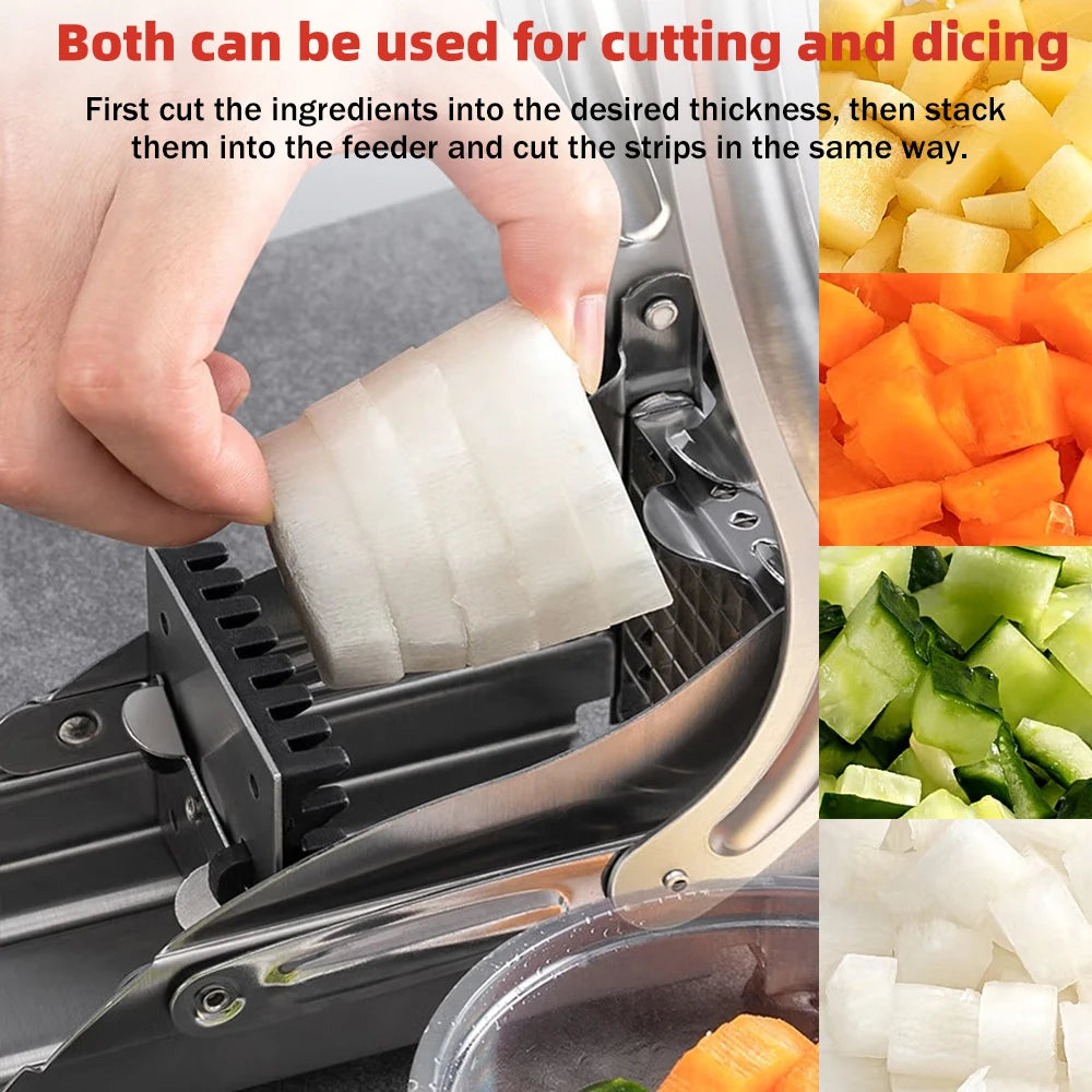 3-in-1 Manual French Fry Cutter: Potato, Veggie, & Fruit Slicer