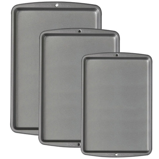 3-Piece Non-Stick Baking Sheet Set: Perfect for Cookies & More!