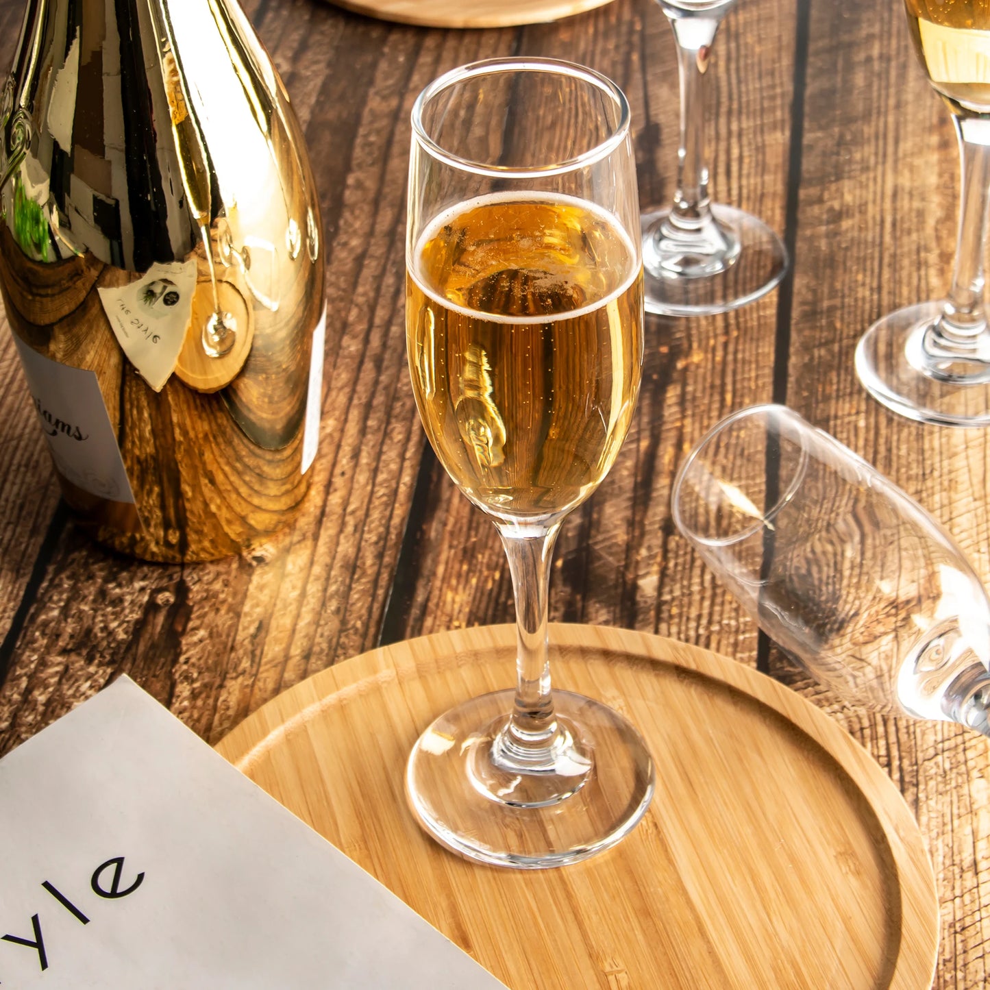 16-Piece 6oz Champagne Flutes - Elegant & Durable for Parties