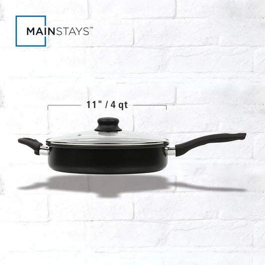 4-Quart Non-Stick Cooker with Glass Lid: Easy Clean & Everyday Use