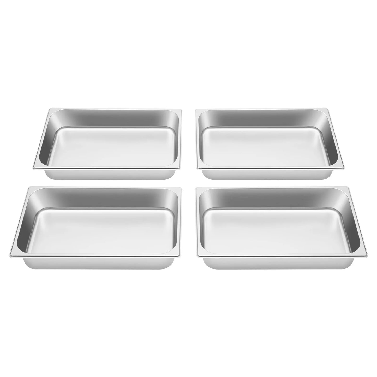 4-Pack Stainless Steel Gastronorm Pans with Lids