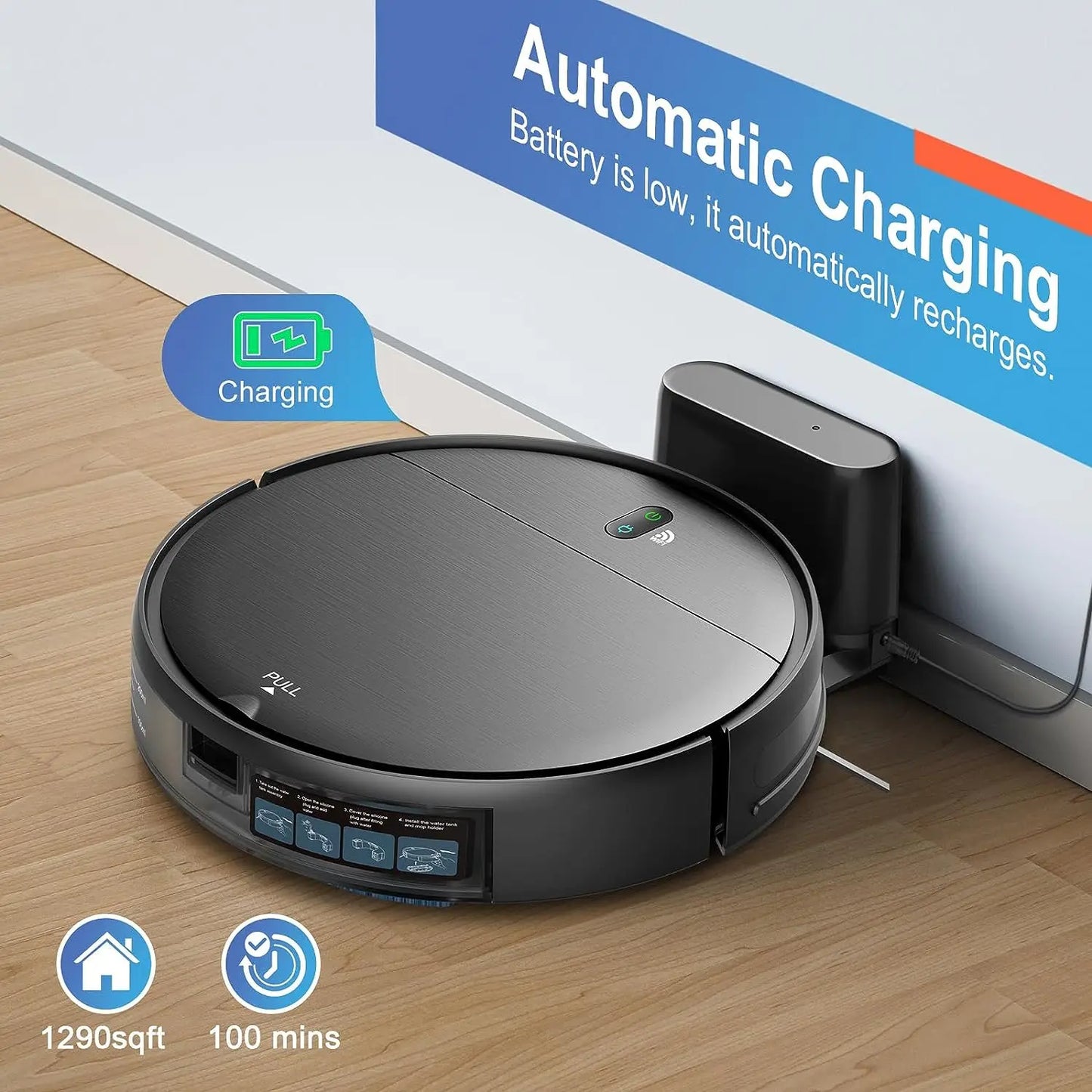 Rayfurn BR151 2-in-1 Slim Robot Vacuum & Mop with App Control