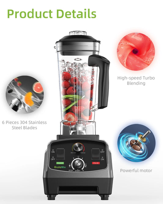 Biolomix 3HP 2200W Blender Timer Juicer 2L BPA Free