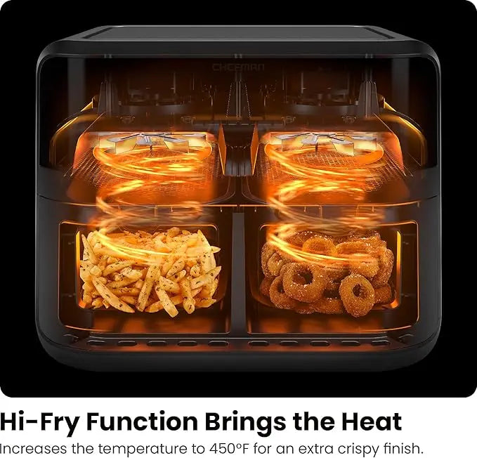 Dual Basket Air Fryer - 6 Quart Capacity, Extra Crispy Finish
