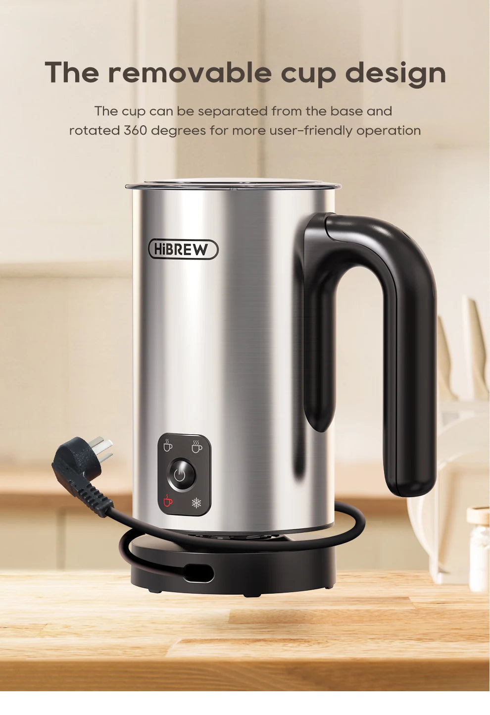 4-in-1 Automatic Milk Frother: Hot & Cold, Latte Perfection