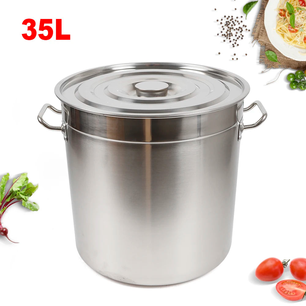 35L Commercial-Grade Stainless Steel Stock Pot
