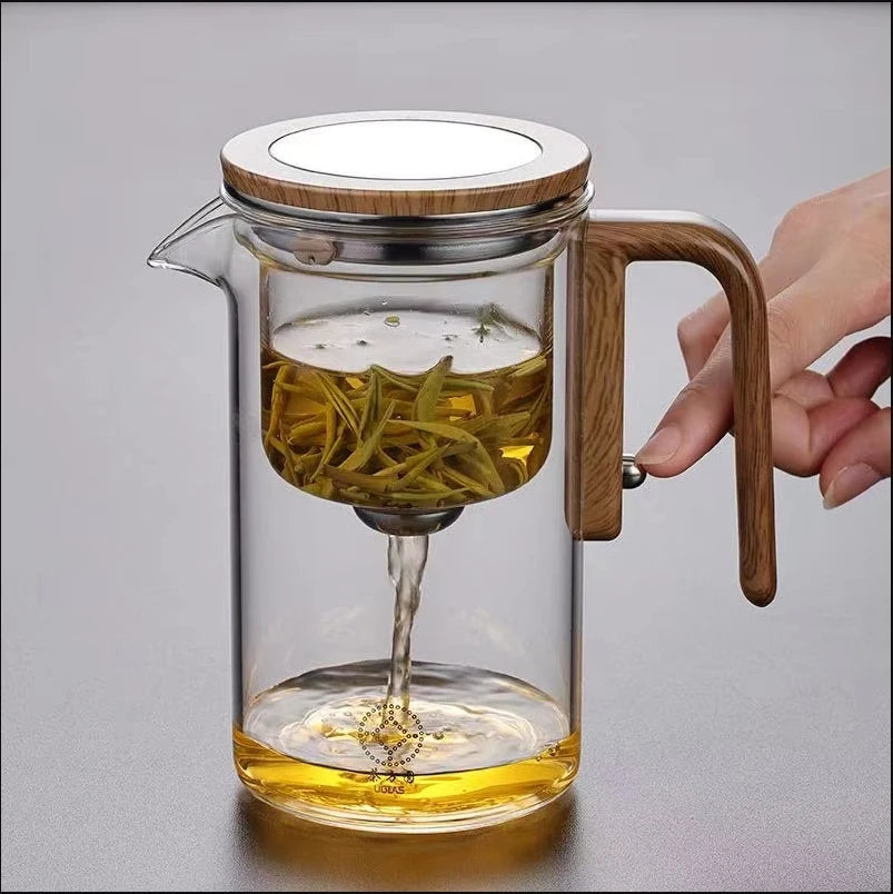Magnetic Glass Teapot with Wooden Handle - 600ml