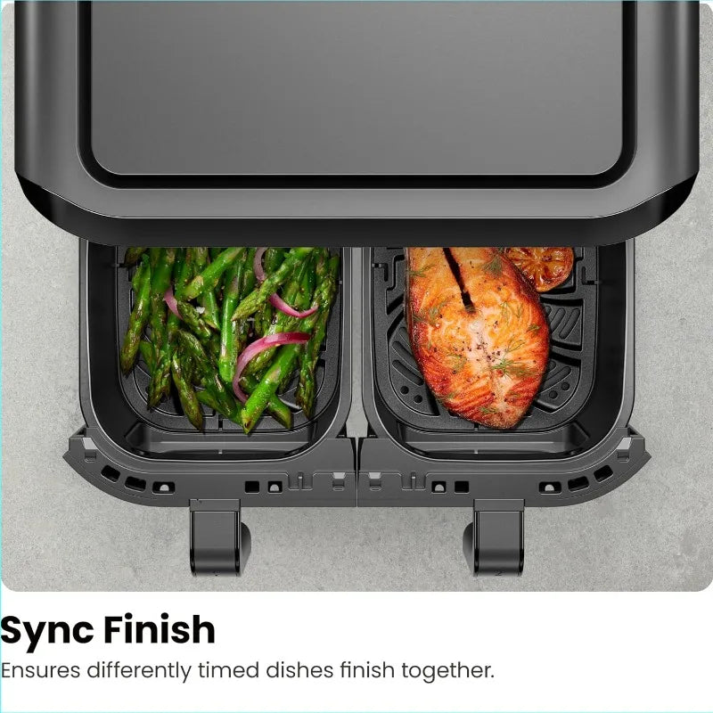 Dual Basket Air Fryer - 6 Quart Capacity, Extra Crispy Finish