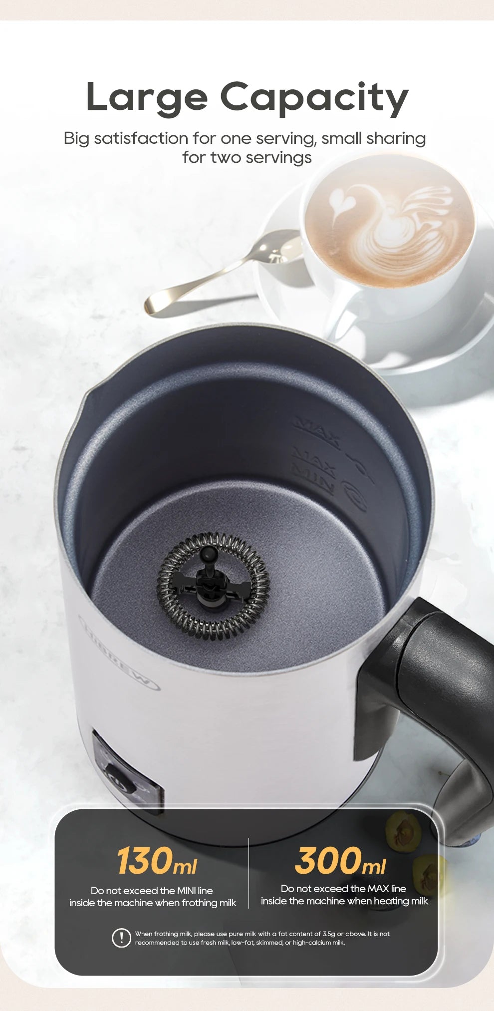 4-in-1 Automatic Milk Frother: Hot & Cold, Latte Perfection