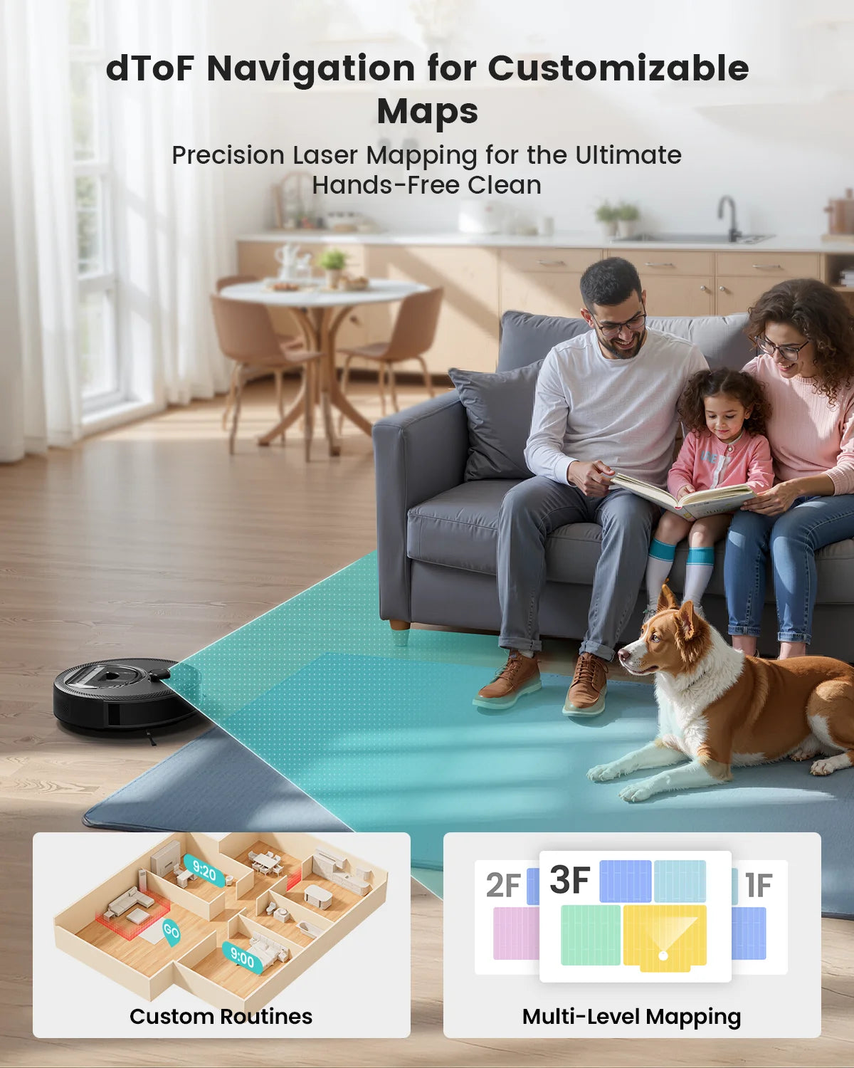 Lefant M330Smart Robot Vacuum Mop: 5000Pa Suction, dTOF LiDAR Navigation