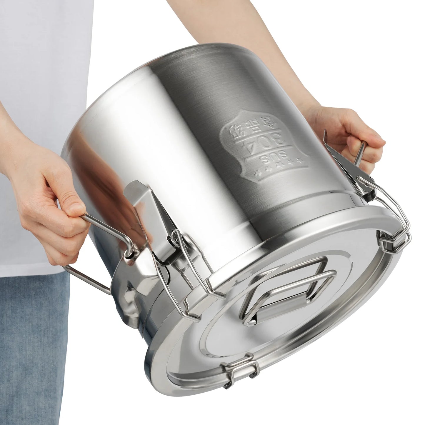 12L Stainless Steel Food Storage Container - Airtight & Durable Kitchen Canister